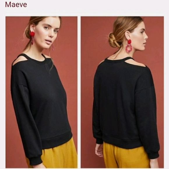 MAEVE by Anthropologie Cold Shoulder Sweatshirt - Picture 1 of 4